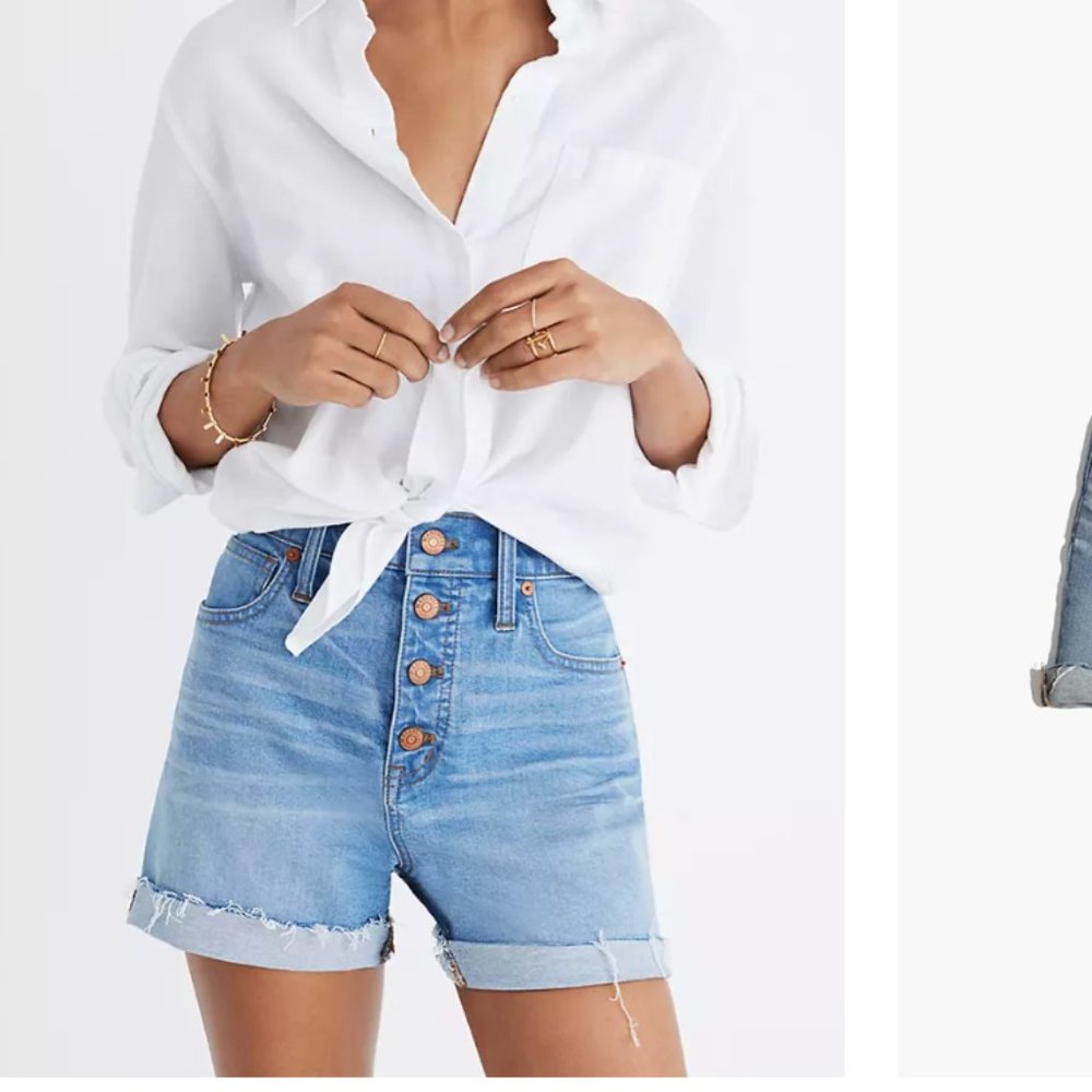 Madewell High-Rise Denim Shorts with Buttons